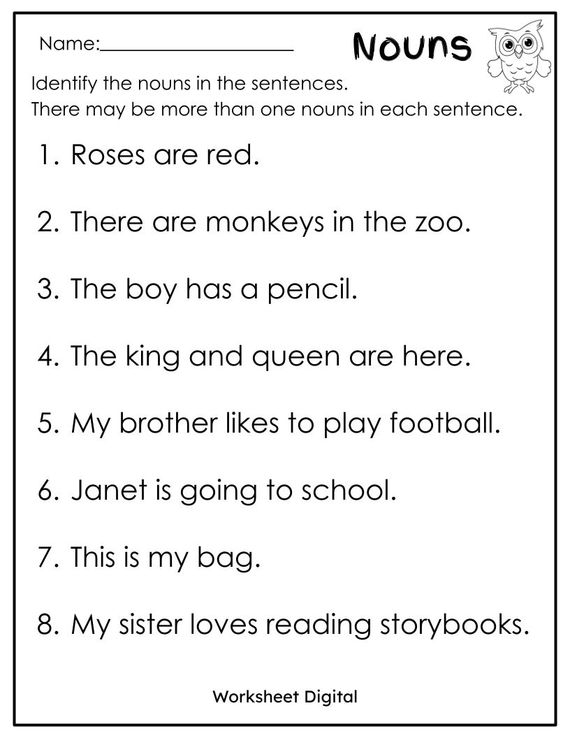Finding Nouns Worksheet Have Fun Teaching
