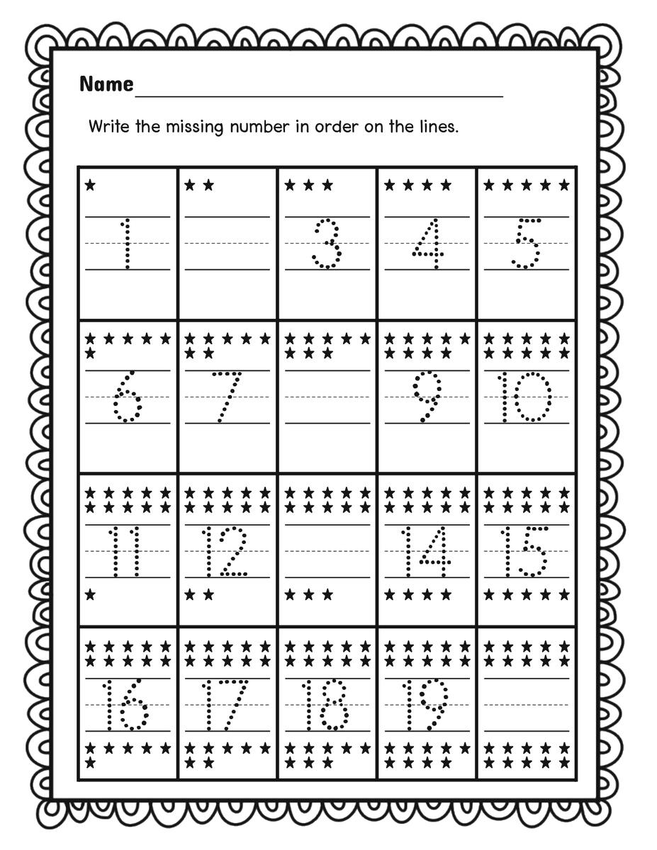 Number Tracing Worksheets 1 20 Fill In The Missing Numbers Made By Teachers