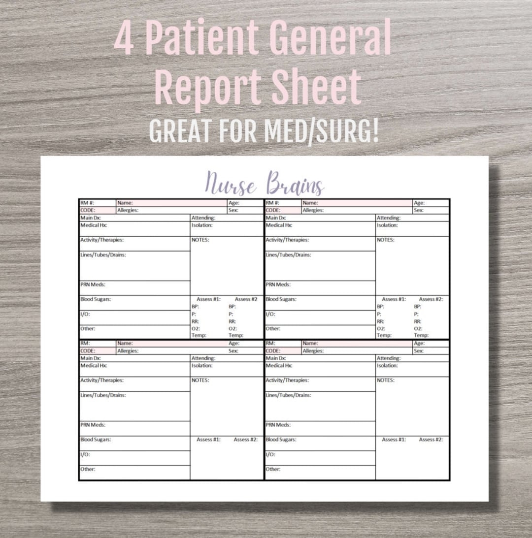 Nurse Brain Sheet 4 Patient Report Med Surg PDF Download Etsy Israel Nurse Brain Sheet 4 Patient Report Med Surg PDF Download Etsy Israel