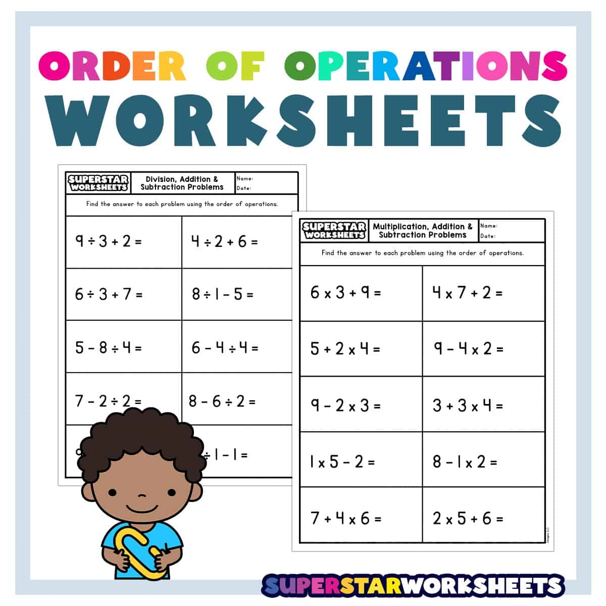PEMDAS Problems Order Of Operations Worksheets Basic With Parentheses Made By Teachers
