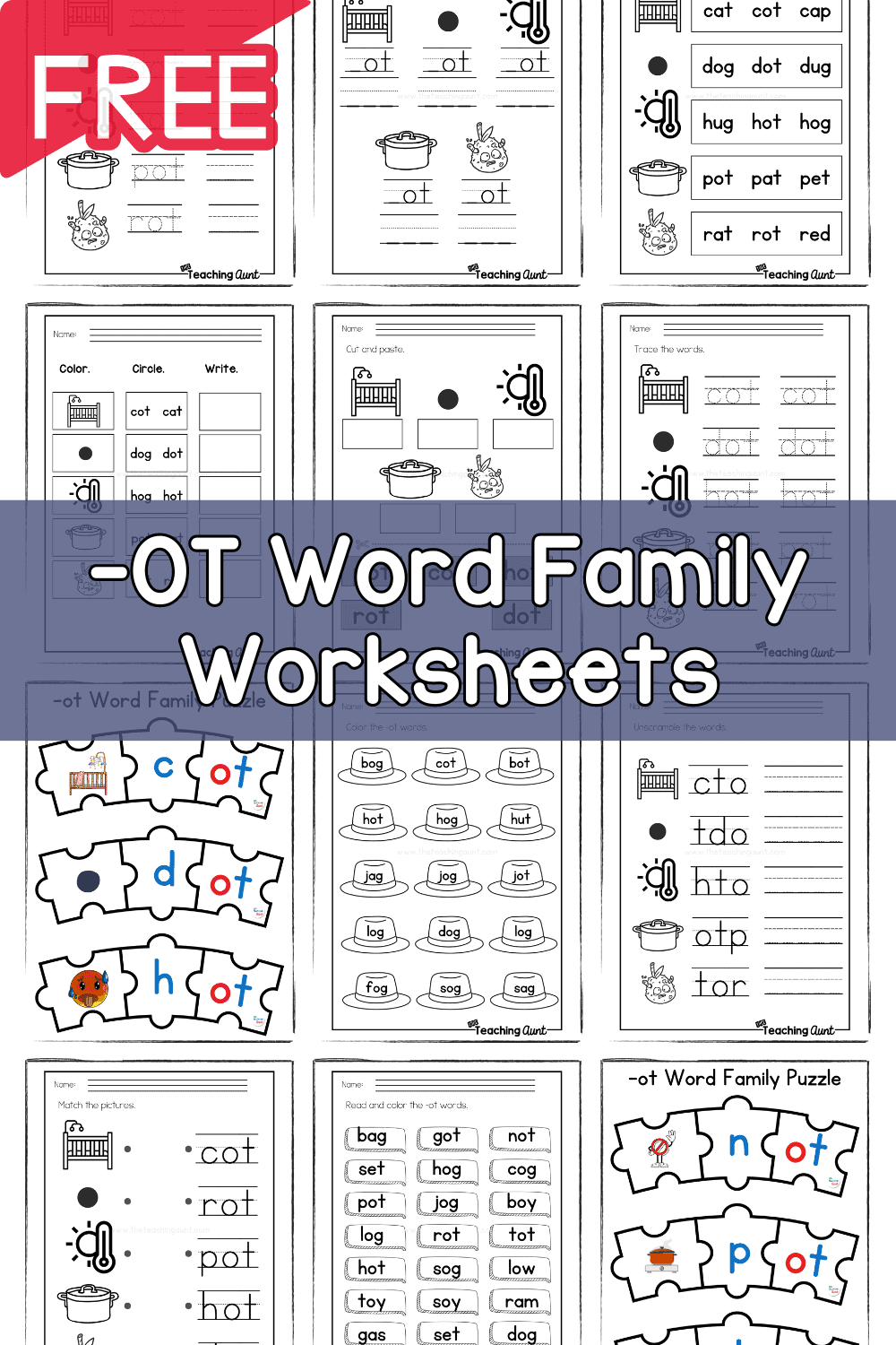 OT Word Family Worksheets The Teaching Aunt OT Word Family Worksheets The Teaching Aunt