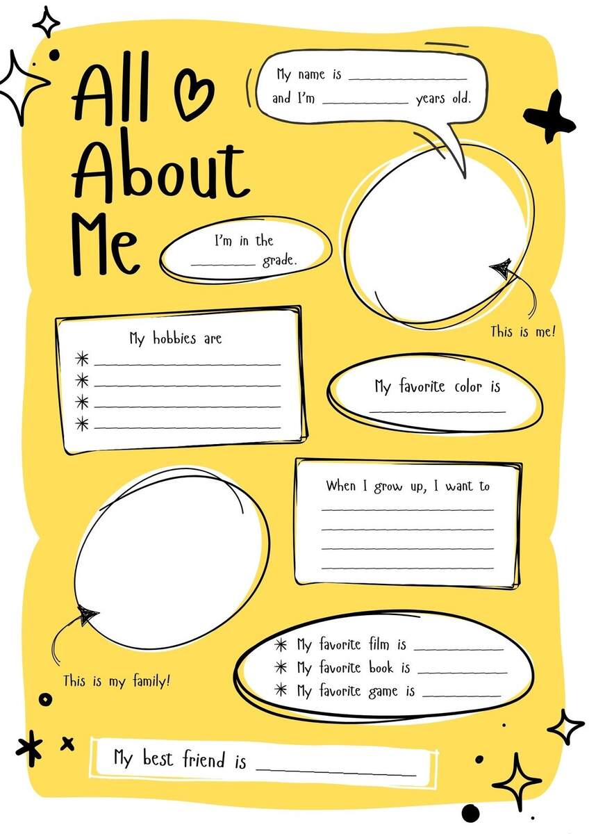 Page 3 Free And Printable All About Me Worksheet Templates Canva
