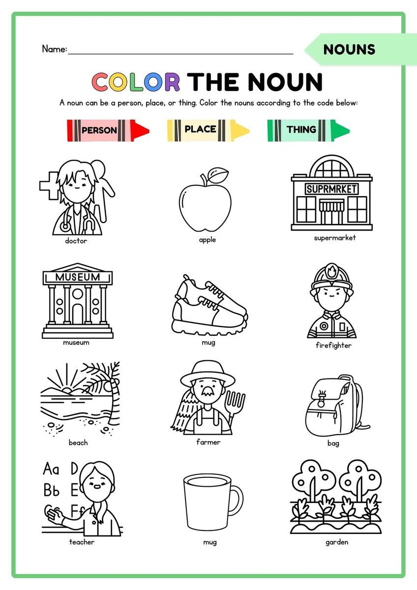 Color The Common Nouns Kidpid