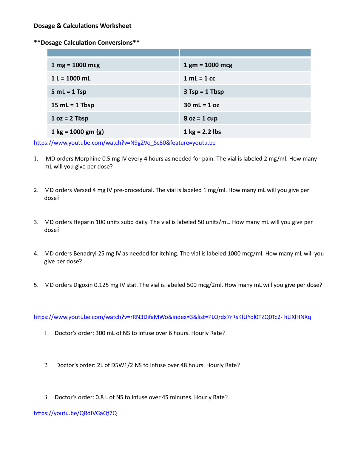 Paramedic Medication Math Worksheet Practice Problems Solutions Paramedic Medication Math Worksheet Practice Problems Solutions