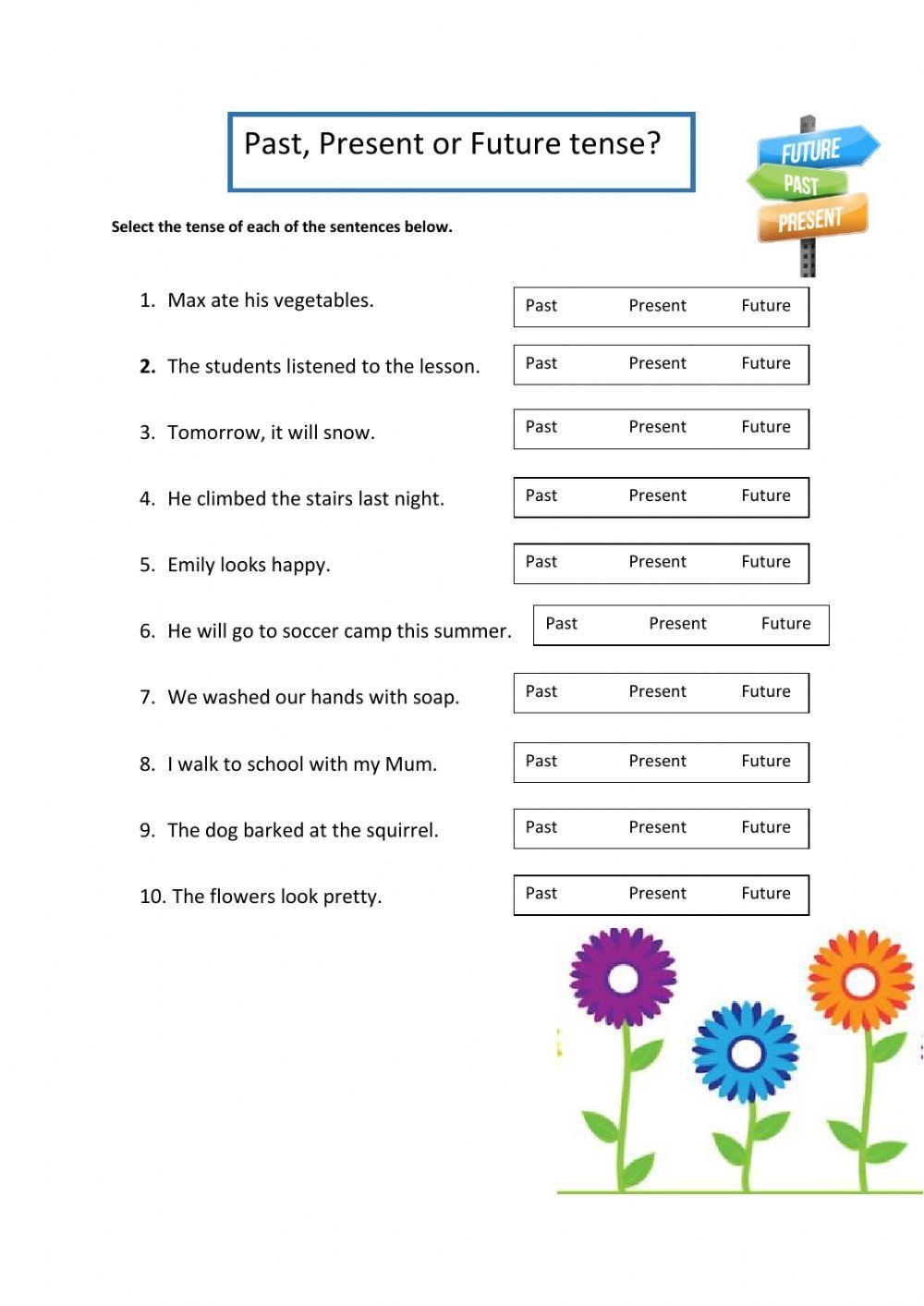Past Present And Future Tense Worksheet Worksheets Library