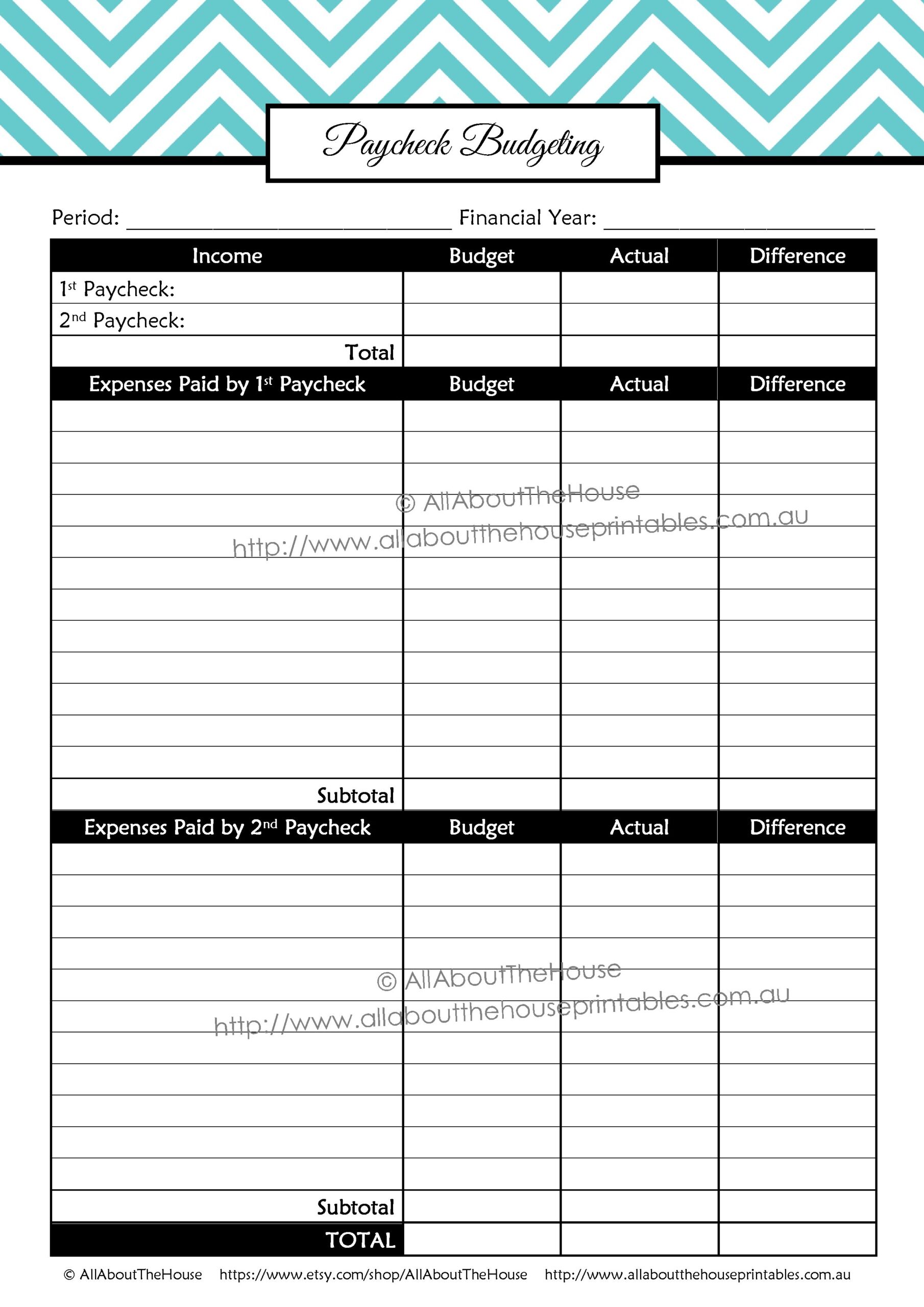 Free Paycheck Budget Planner Template To Edit Online