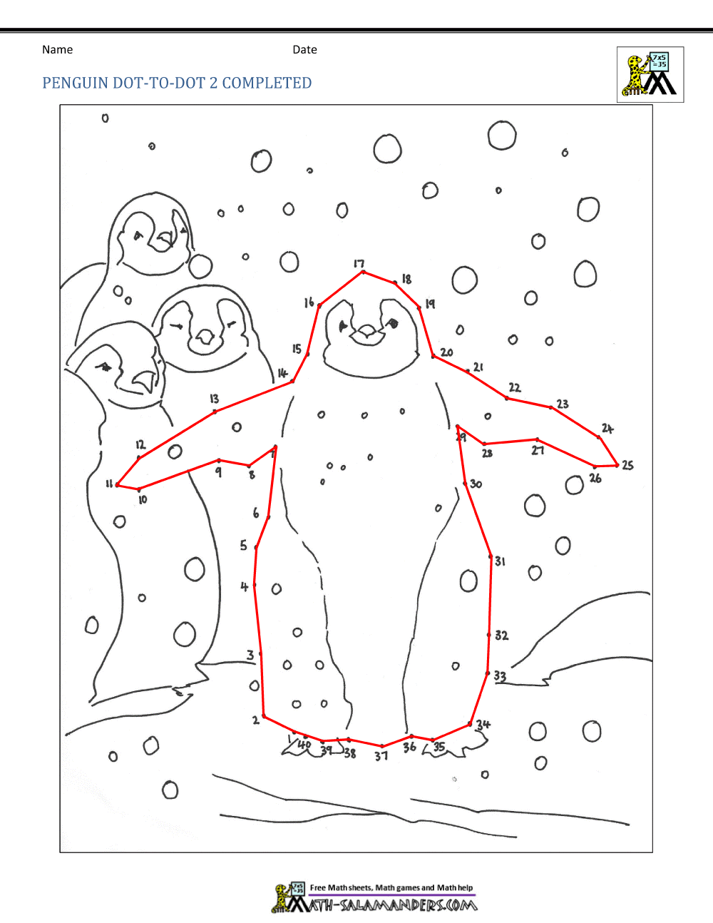 Penguin Dot To Dot Penguin Dot To Dot