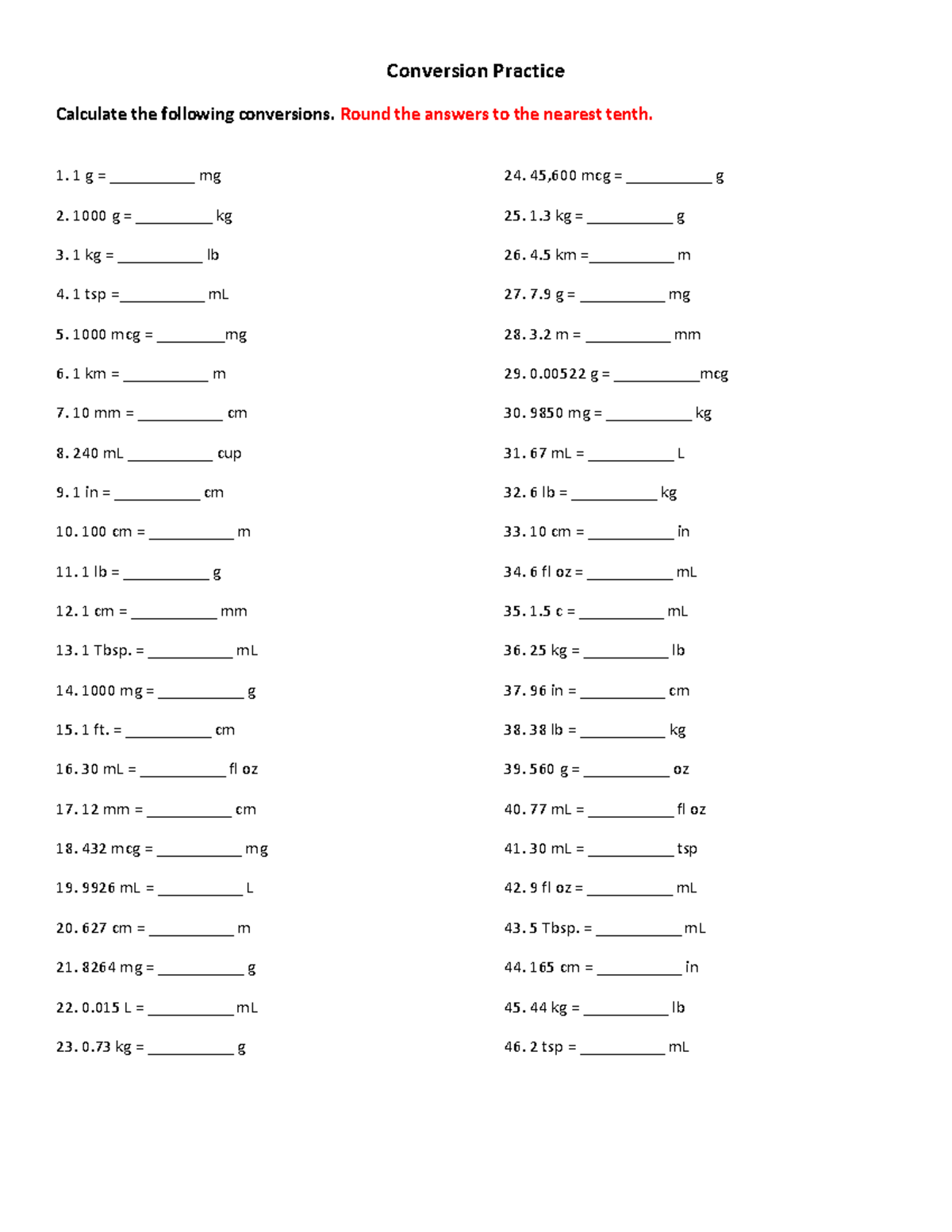 Pharmacy Dosage Conversion Practice Worksheet PHM 101 Studocu Pharmacy Dosage Conversion Practice Worksheet PHM 101 Studocu