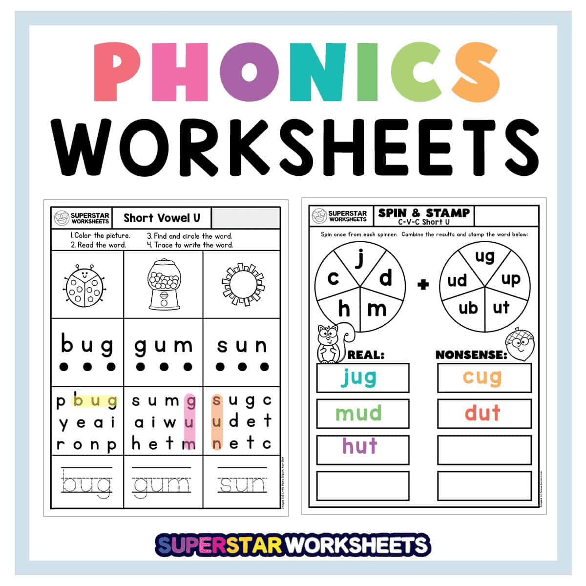 Free Phonics Activities Printables