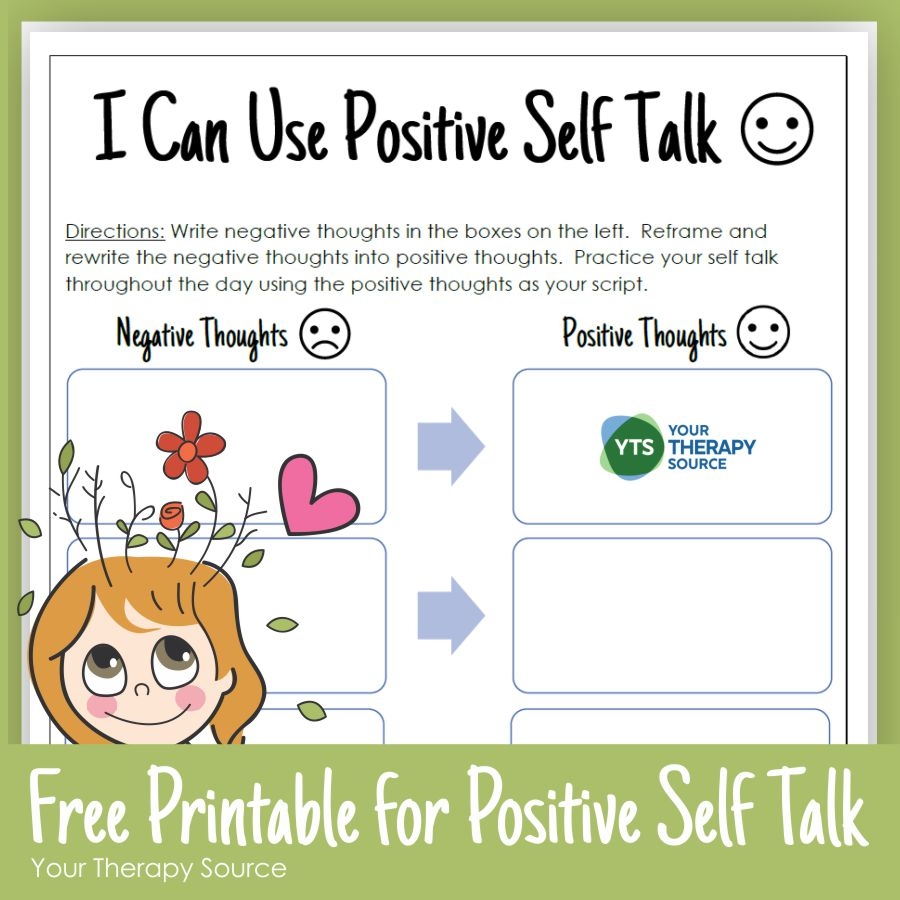 Positive Self Talk Worksheet For Kids Your Therapy Source 16 Positive Self Talk Worksheets Free PDF At Worksheeto