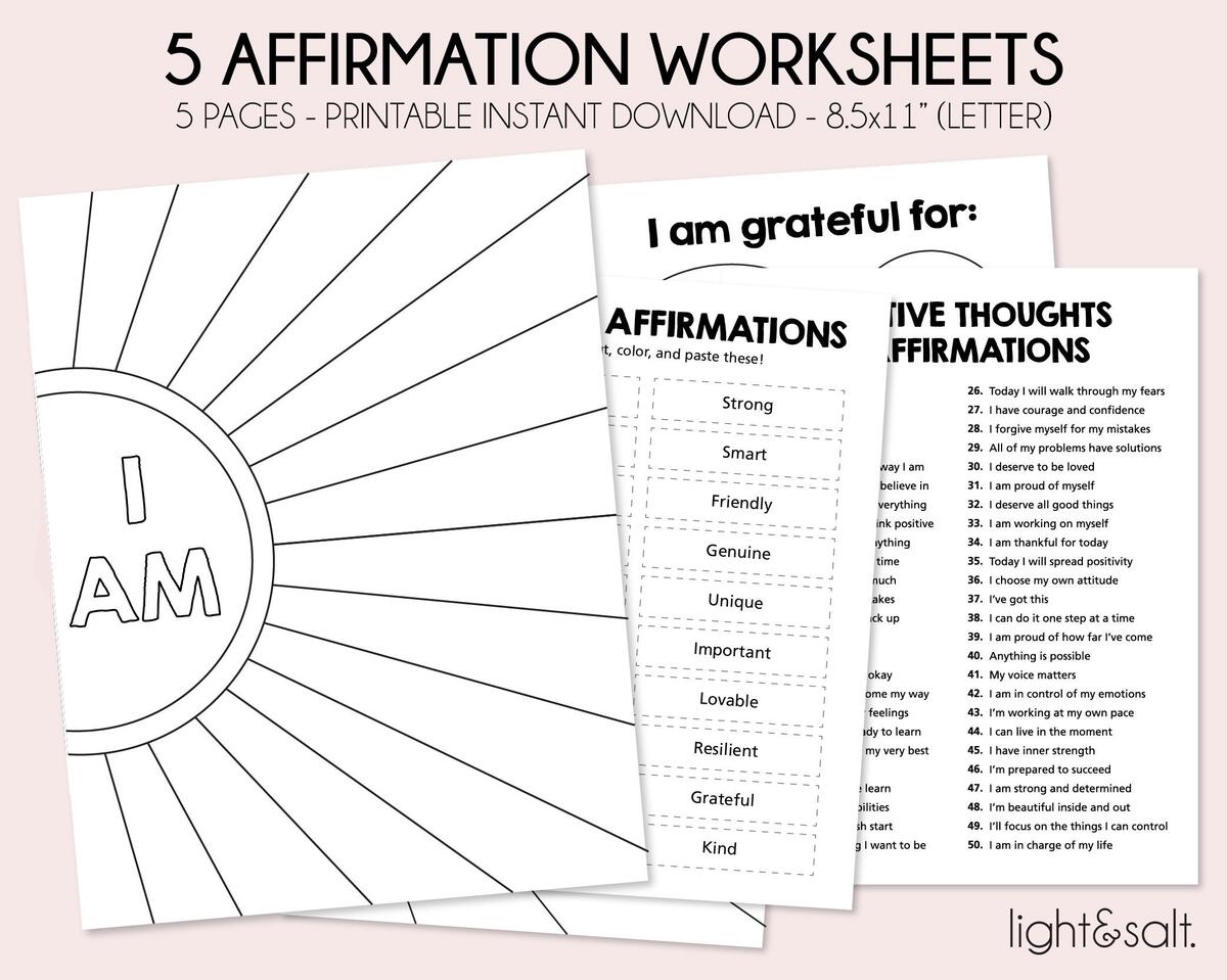 Positive Therapy Affirmation Worksheets Mental Health Poster Teaching Resources Daily Affirmations Self Esteem Daily Self Love Self Care Etsy Positive Therapy Affirmation Worksheets Mental Health Poster Teaching Resources Daily Affirmations Self Esteem Daily Self Love Self Care Etsy