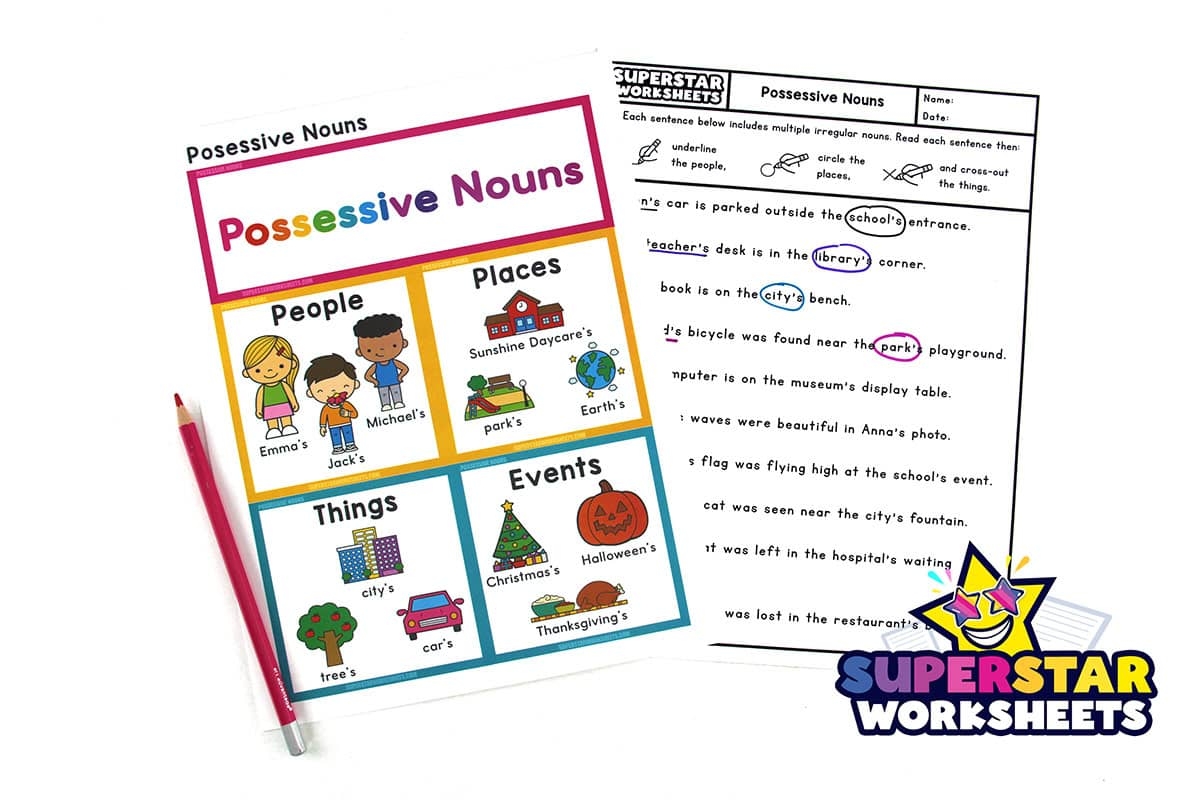 Possessive Noun Worksheets Superstar Worksheets Possessive Noun Worksheets Superstar Worksheets