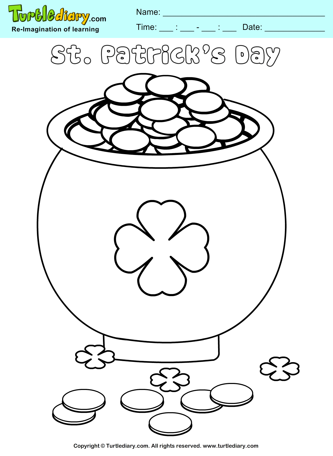 Pot Of Gold Coloring Sheet Turtle Diary Pot Of Gold Coloring Sheet Turtle Diary