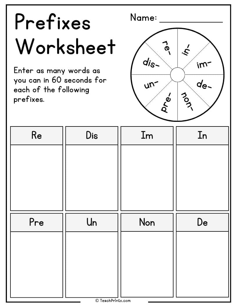 Prefix Worksheets 10 Free PDF Printables Teach Prints Prefix Worksheets 10 Free PDF Printables Teach Prints