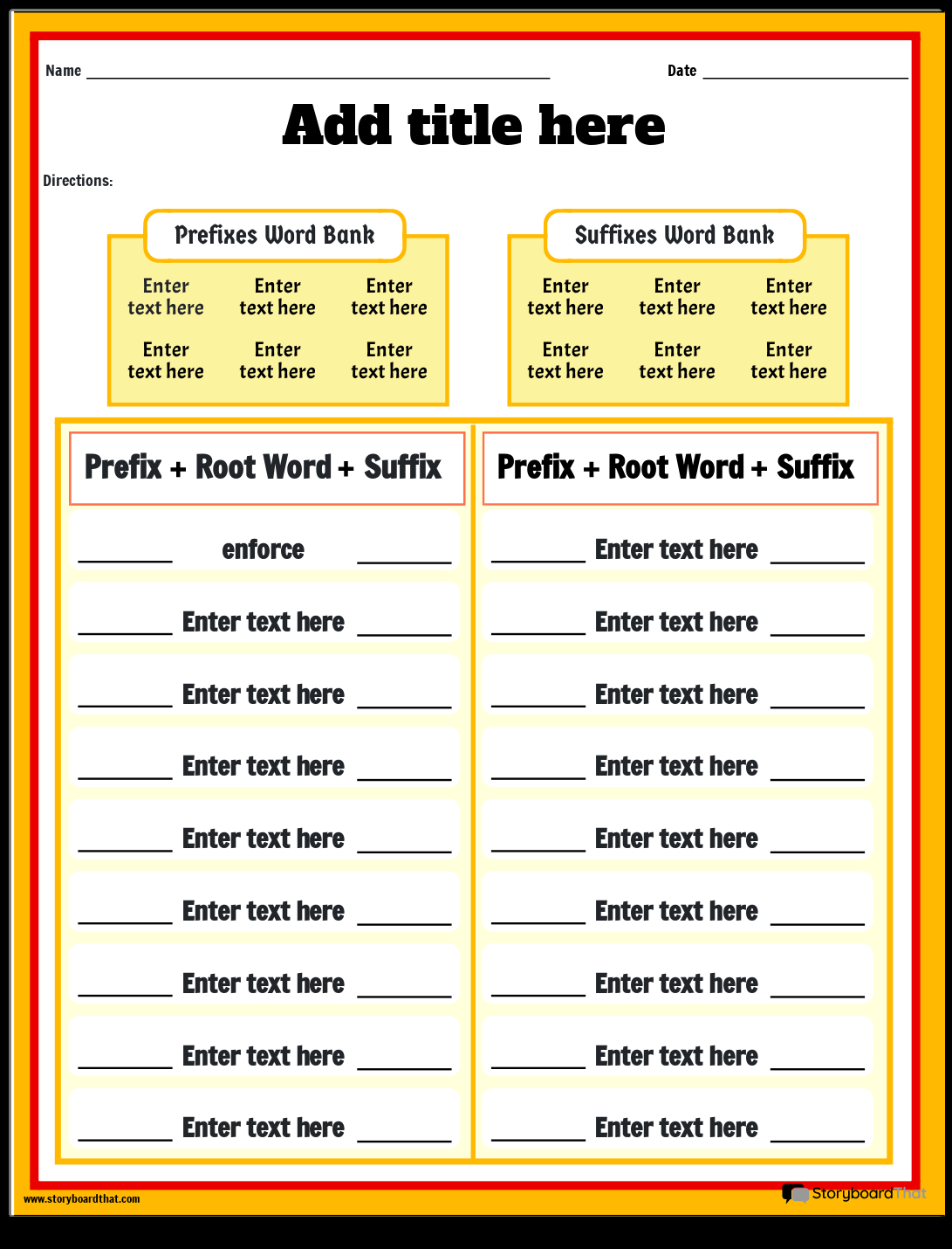 Prefixes Suffixes Worksheets Free From Storyboard That Prefixes Suffixes Worksheets Free From Storyboard That