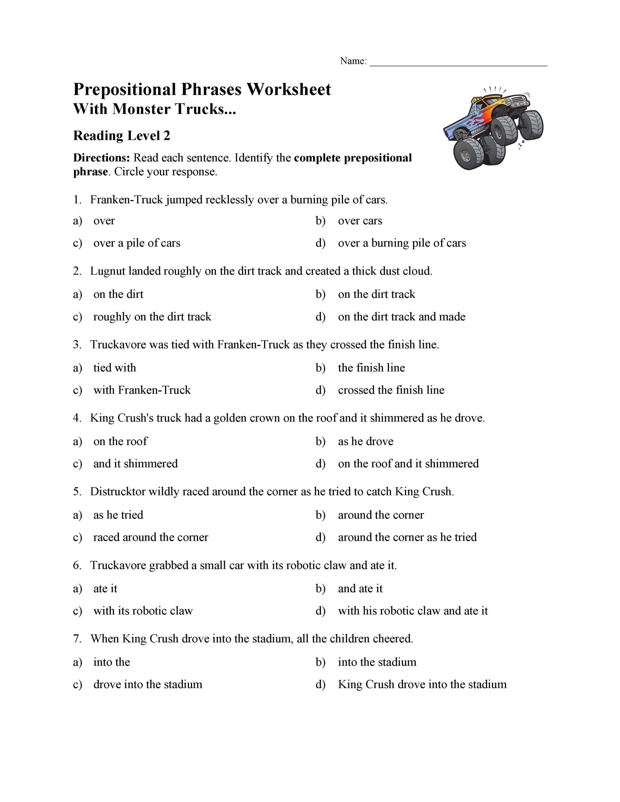 Preposition Worksheets And Activities Parts Of Speech