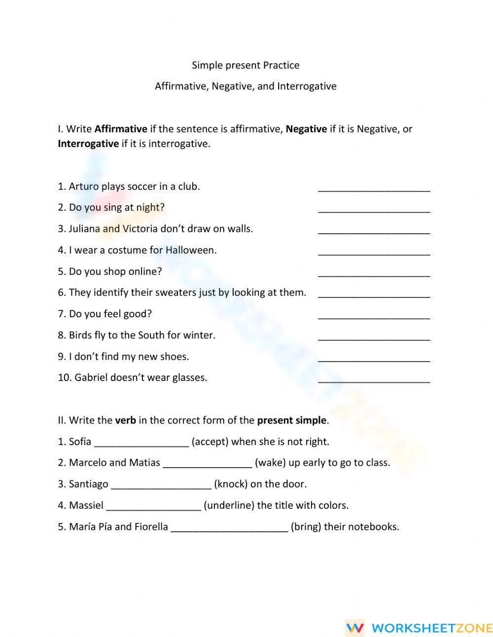 DO And Does Affirmative Negative Interrogative ESL Worksheet By Blizzard1