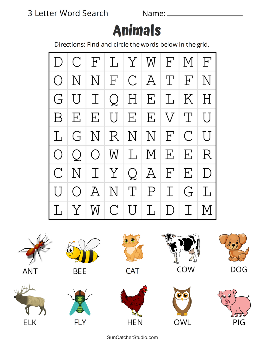 Printable 3 Letter Word Search Puzzles Word Find Free Printables Lettering SVG Files Tools Apps