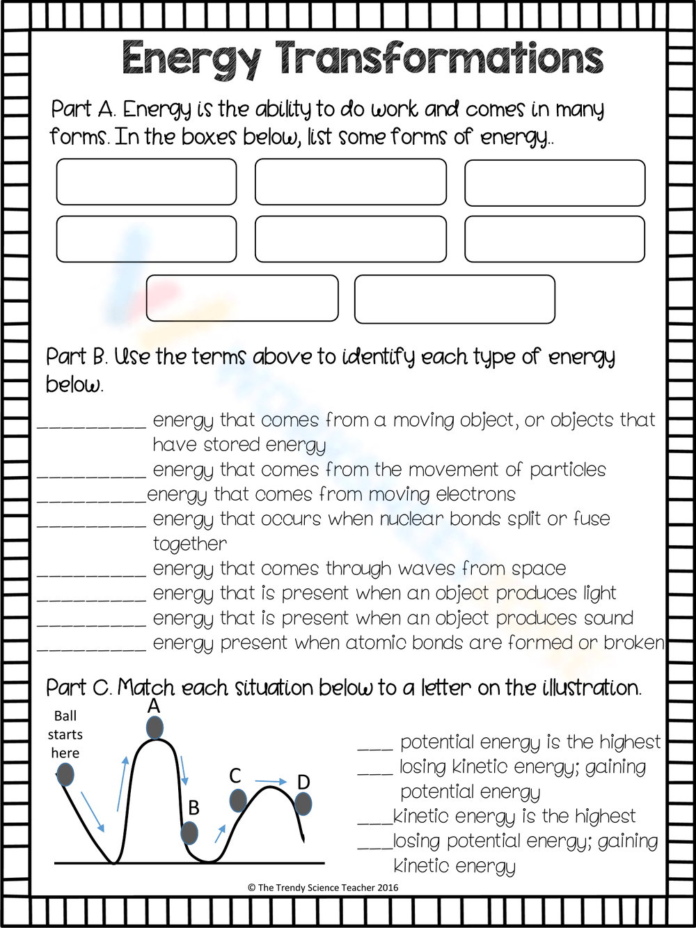 Printable 4th Grade Forms Of Energy Worksheets Download