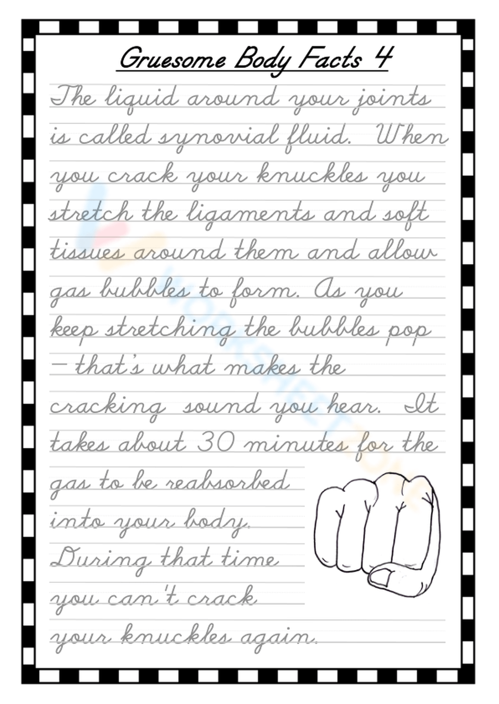 Printable 4th Grade Handwriting Worksheets Printable 4th Grade Handwriting Worksheets