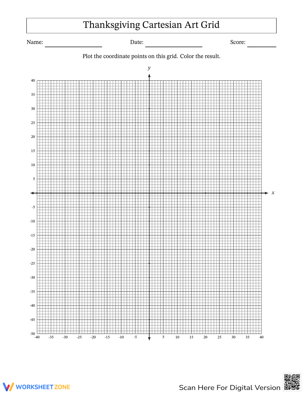 Printable 4th Grade Thanksgiving Plotting Point Worksheets Worksheets