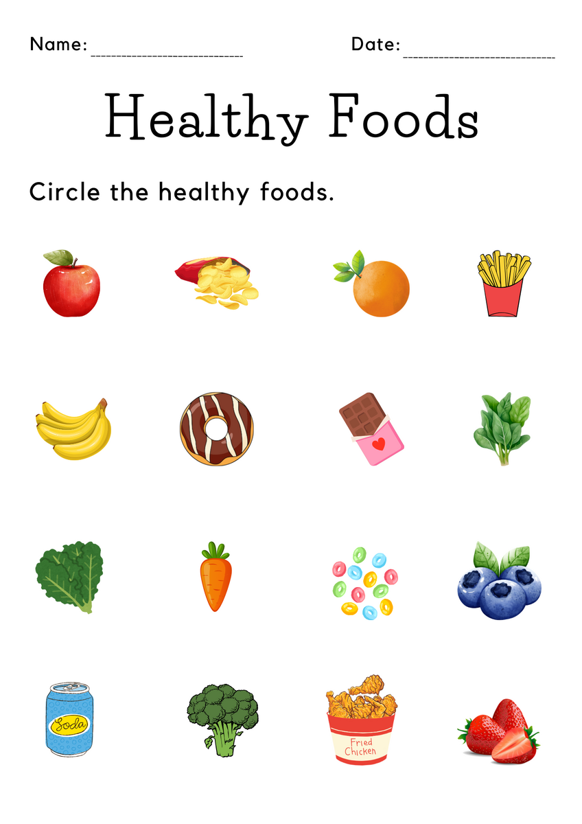Printable Choosing Healthy Foods Worksheet For Kindergarten Made By Teachers Printable Choosing Healthy Foods Worksheet For Kindergarten Made By Teachers