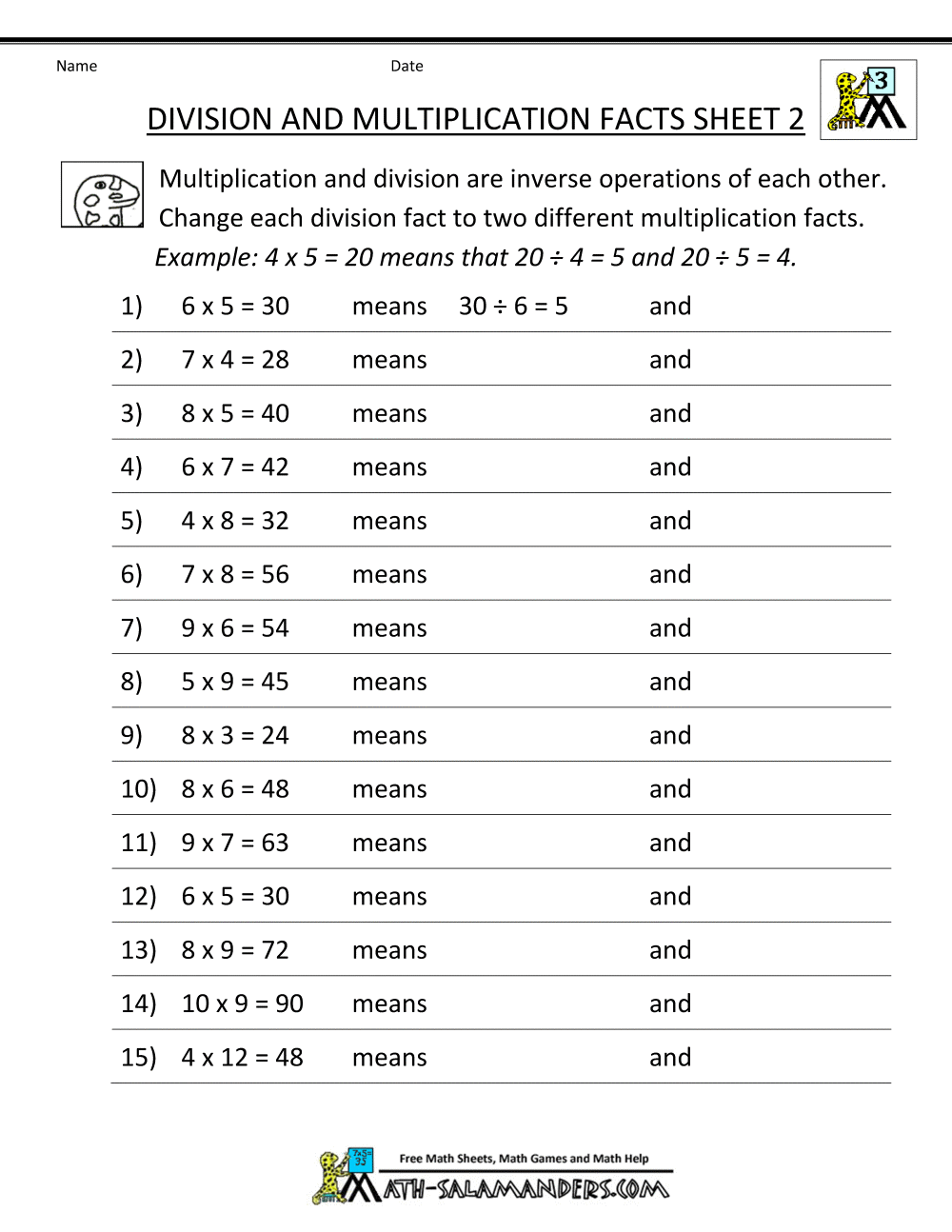 Printable Division Worksheets 3rd 4th Grade Printable Division Worksheets 3rd 4th Grade