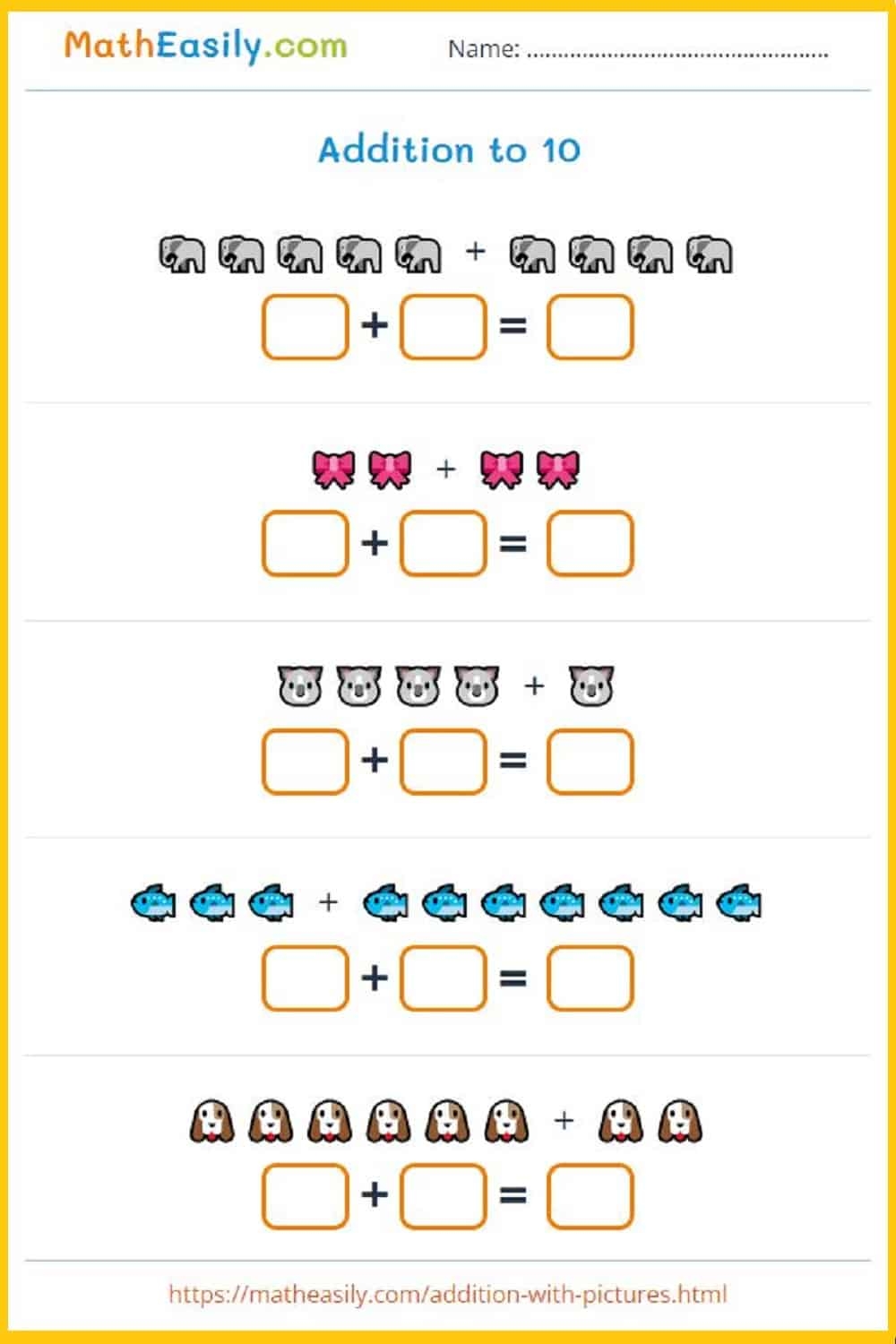 Addition Worksheets Kindergarten Free Downloads Math Champions