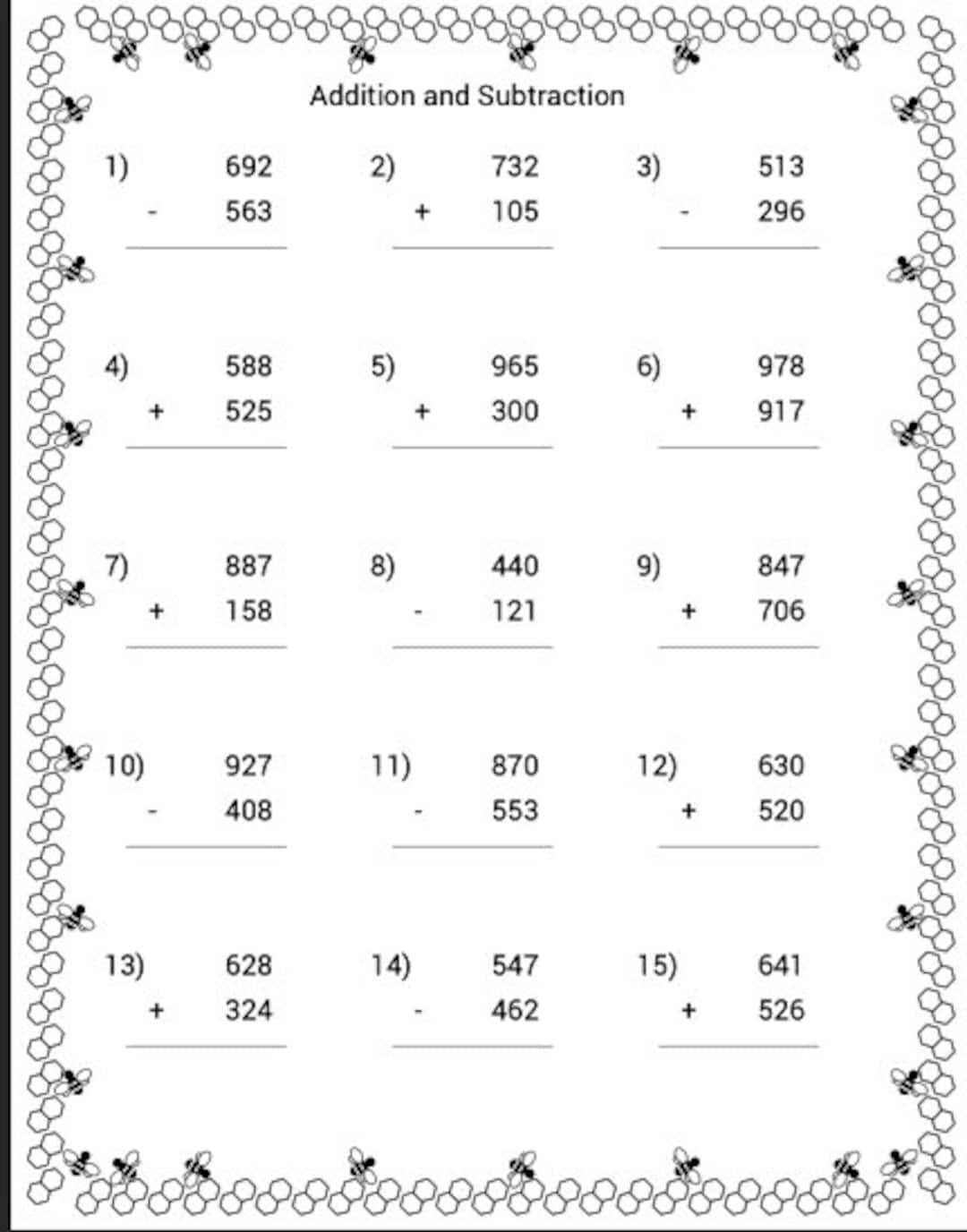 Free Subtraction Worksheet Templates To Edit And Print Canva
