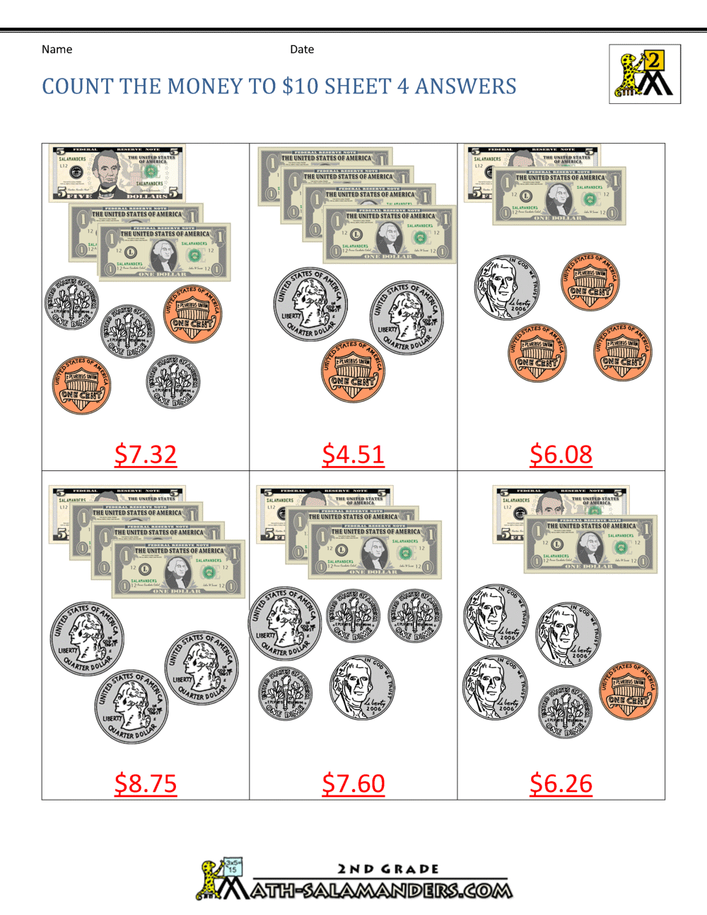 Money Addition Worksheet Collection 4th Grade
