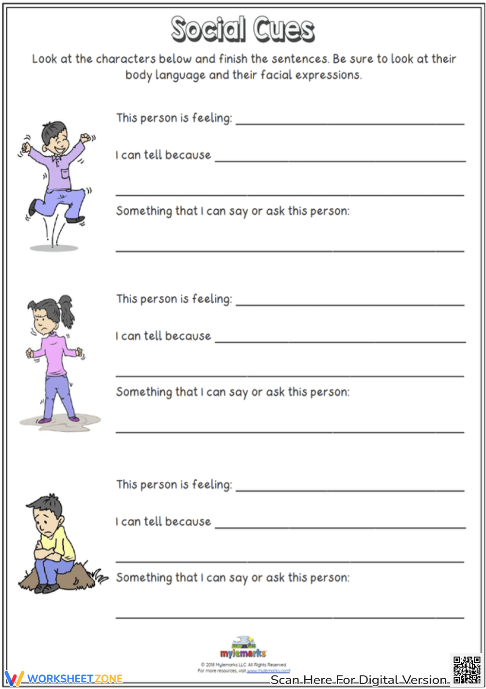 Social Skills For Kids Worksheets Printable
