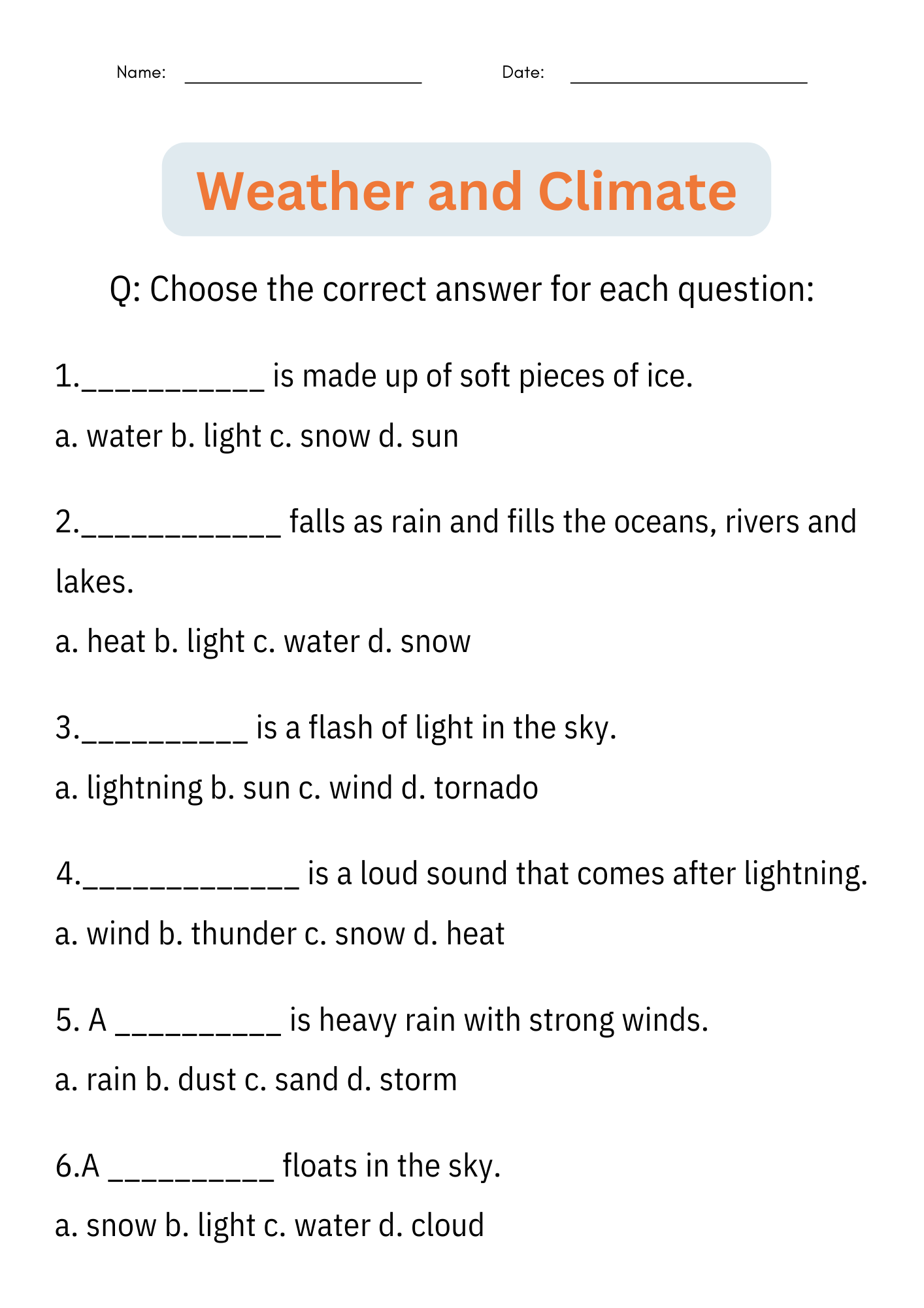 Printable Weather And Climate Activities Worksheet Earth Science For Grade 1 Made By Teachers