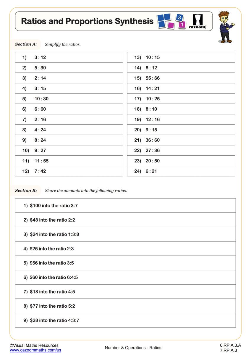 Proportion Worksheets PDF Direct Proportion Worksheet With Answers Cazoom Math