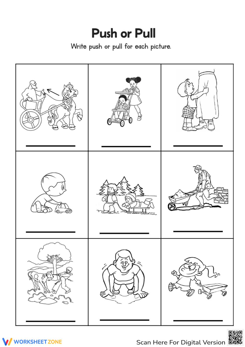 Push And Pulls Worksheets Printable