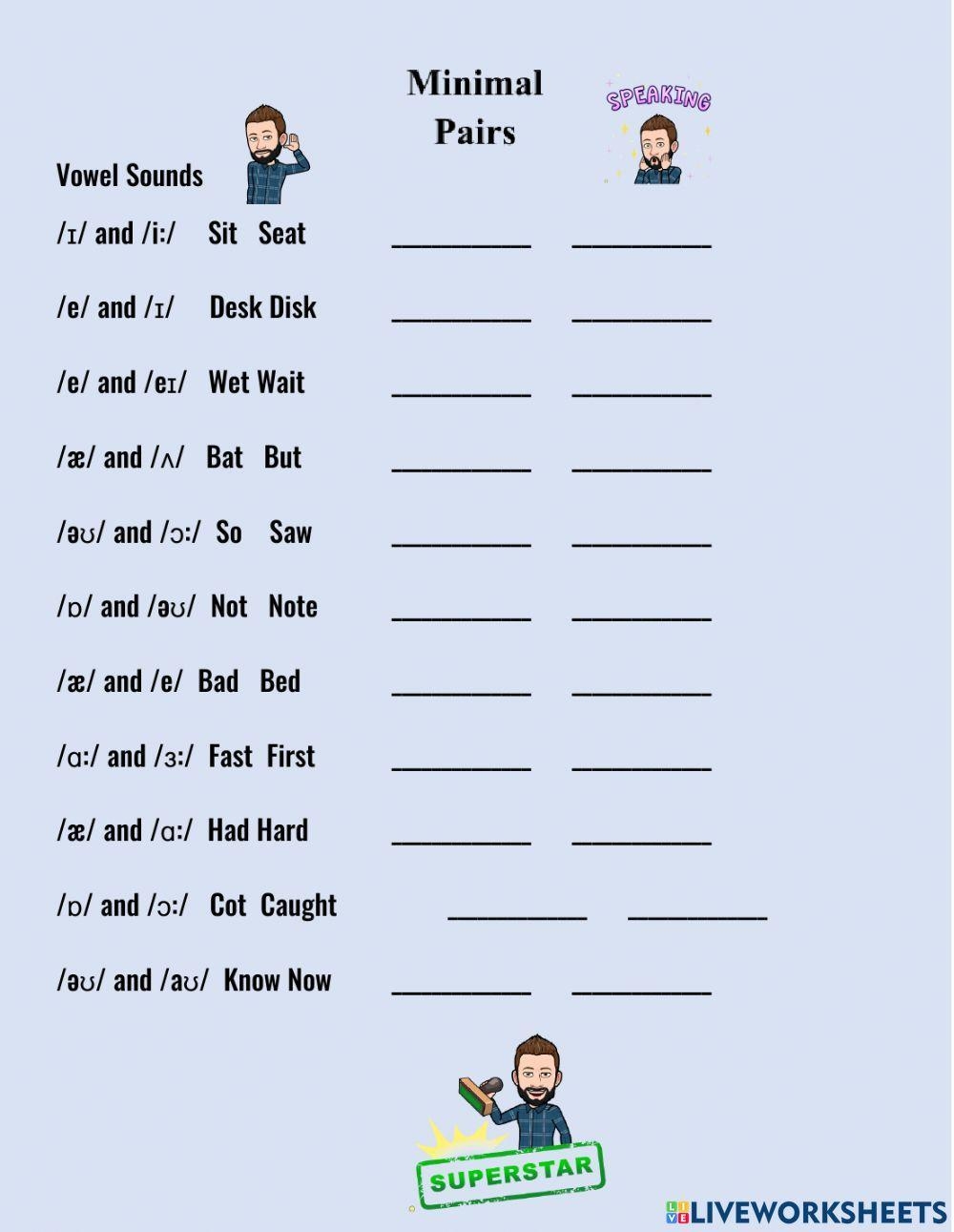 T D Voicing Minimal Pairs Homework For Speech Therapy