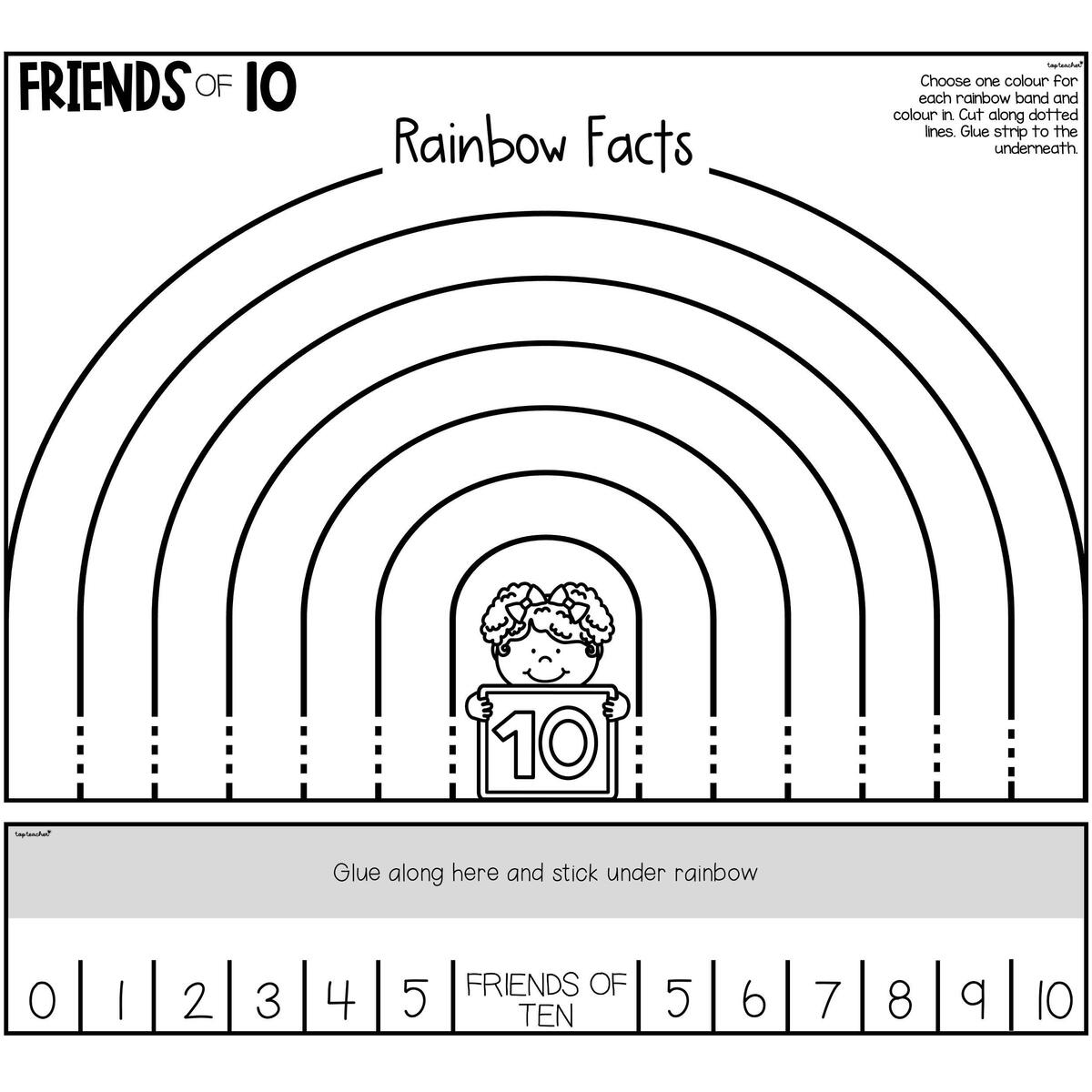 Rainbow Facts Friends Of Ten Worksheet Top Teacher Rainbow Facts Friends Of Ten Worksheet Top Teacher