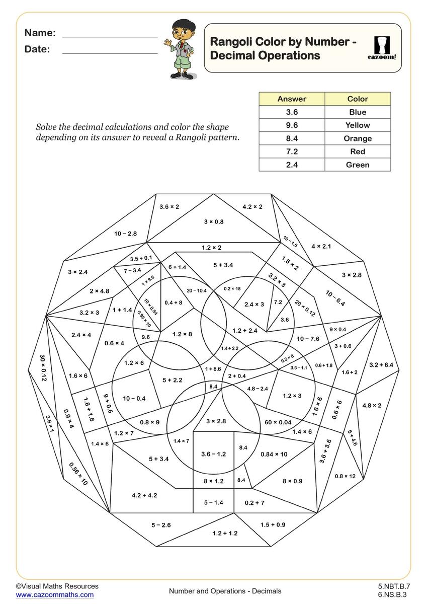 Rangoli Color By Number Decimal Operations Worksheet Printable PDF 5th And 6th Grade Number Operations Worksheet Cazoom Math Rangoli Color By Number Decimal Operations Worksheet Printable PDF 5th And 6th Grade Number Operations Worksheet Cazoom Math
