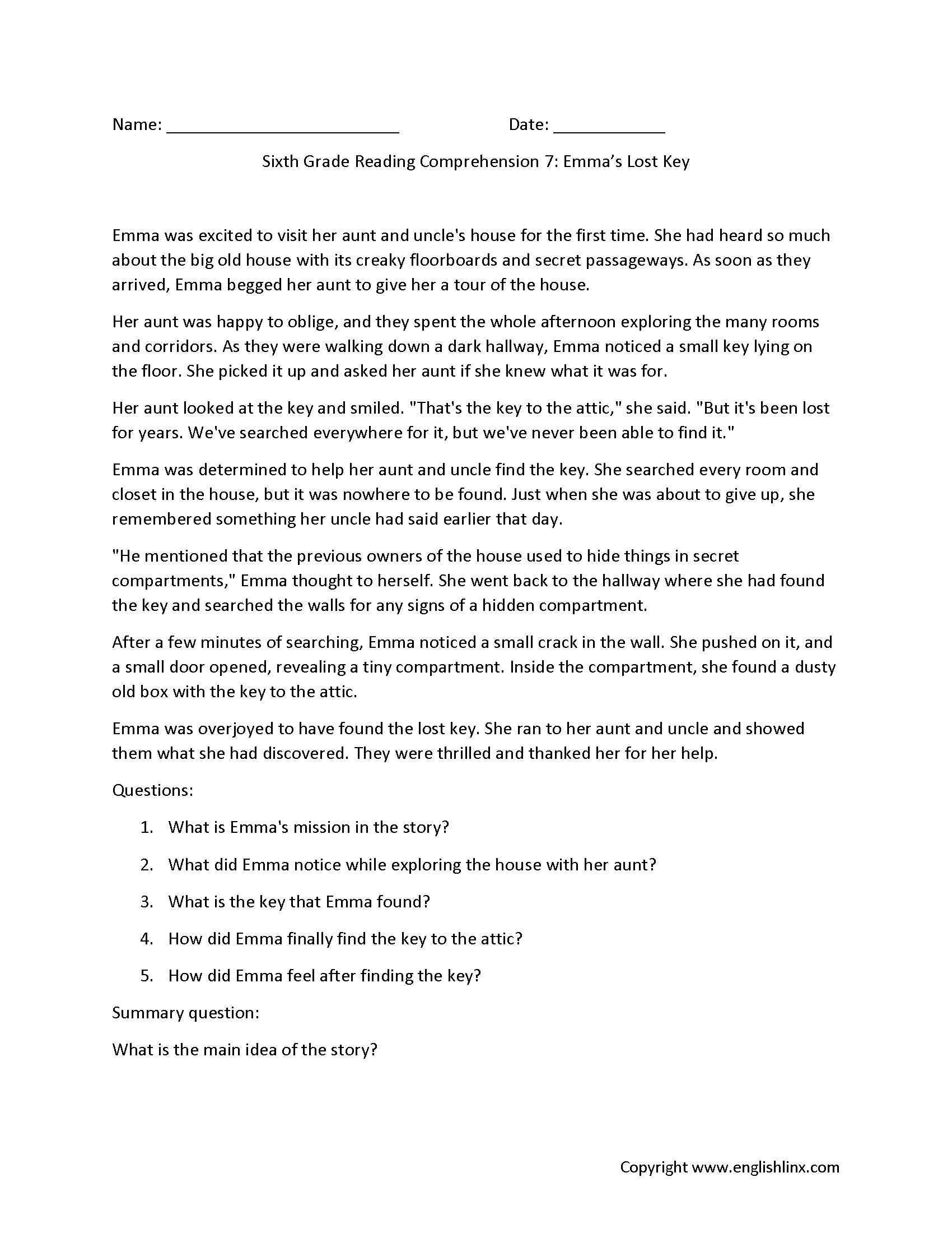 Reading Comprehension Worksheets Free Printable Practice For All Grades