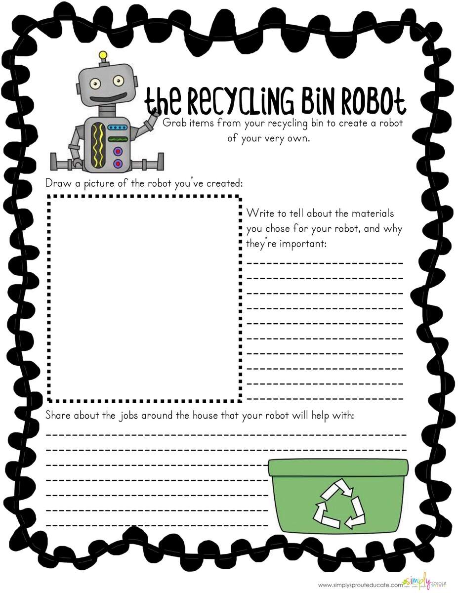 Recycling Bin Robot Simply Sprout
