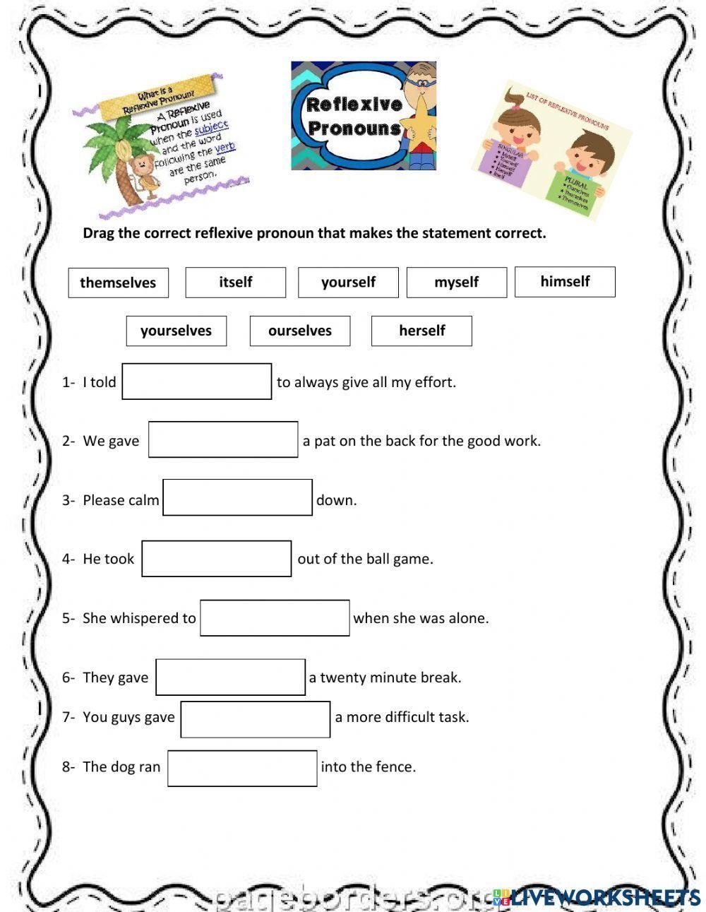 Reflexive Pronouns Worksheet For Grade 3 Worksheets Library