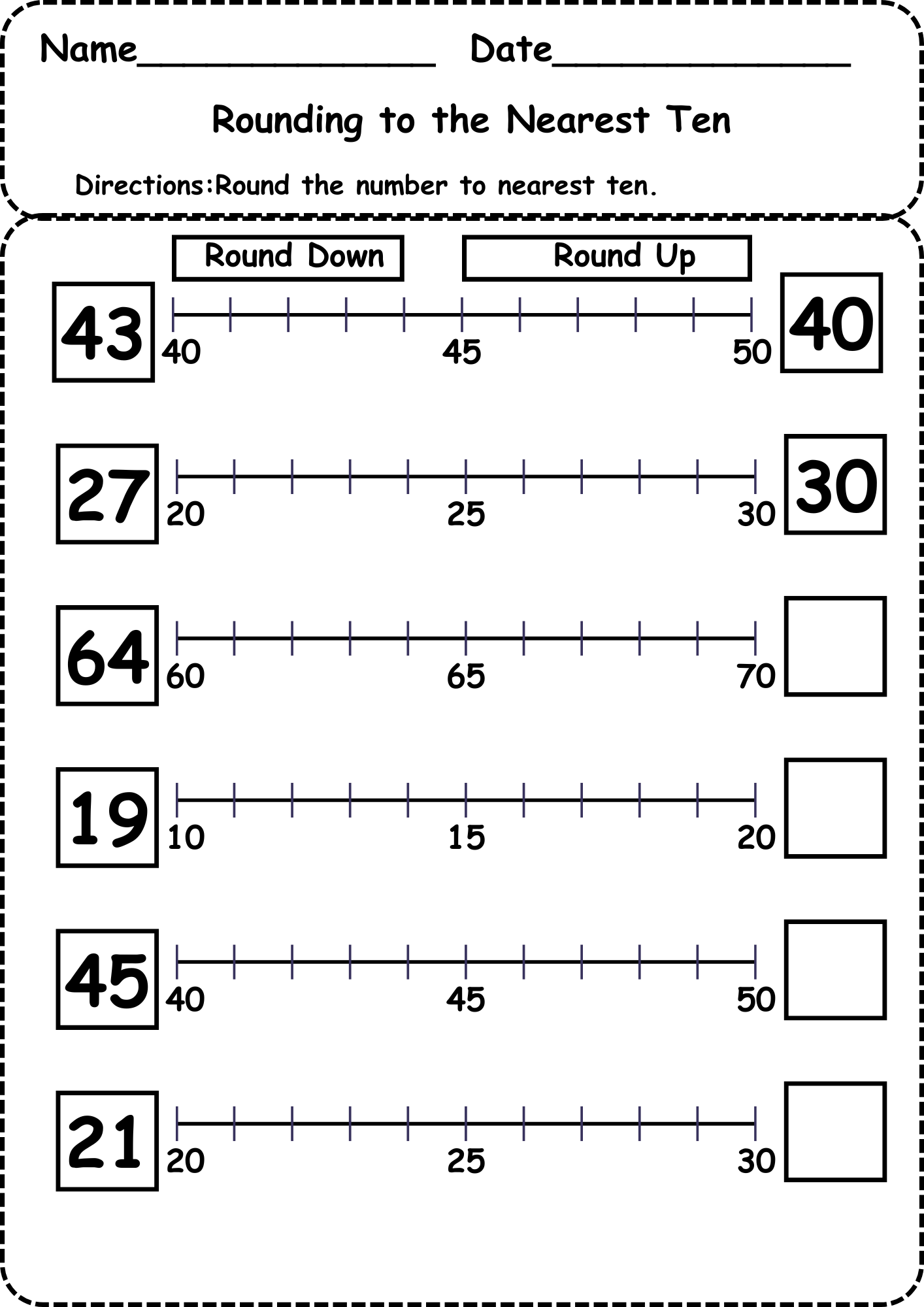 Round Off To Nearest 10 Worksheet Free Printable Math Practice Free Rounding To The Nearest 10 Worksheets Teach Prints
