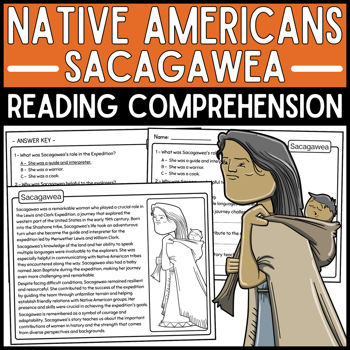 Sacagawea Reading Comprehension Passage Native American Heritage Month Made By Teachers