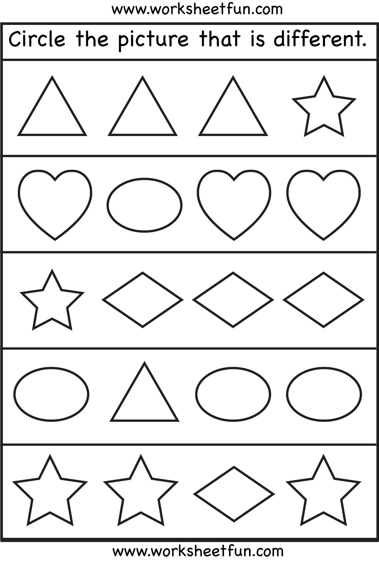 Same And Different Shapes One Worksheet FREE Printable Worksheets Library