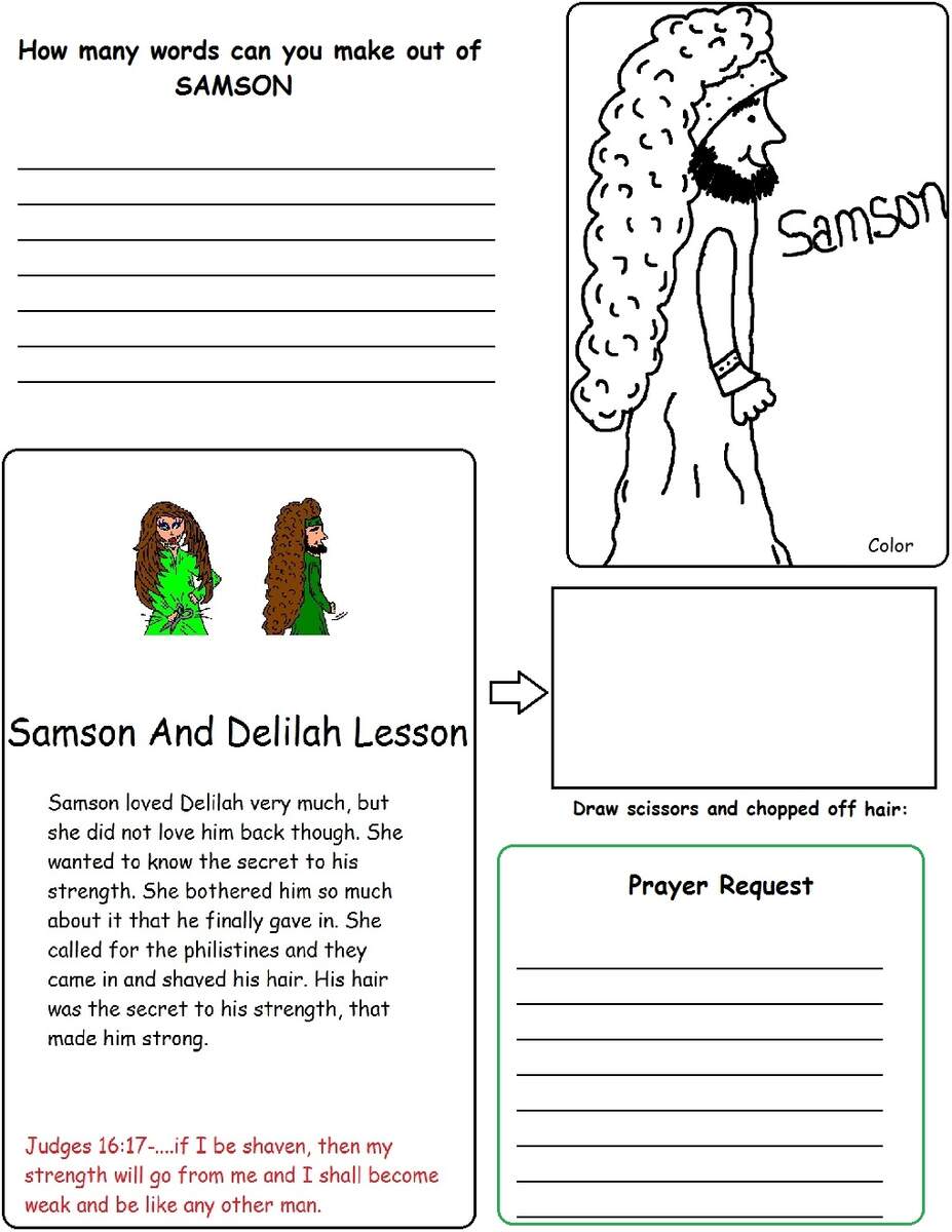 Samson And Delilah Sunday School Lesson Samson And Delilah Sunday School Lesson