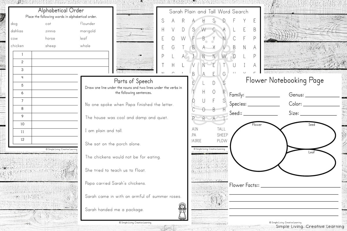 Sarah Plain And Tall Literature Study Simple Living Creative Learning