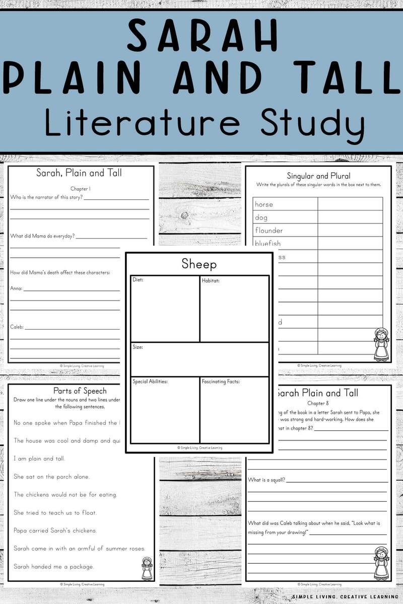Sarah Plain And Tall Literature Study Simple Living Creative Learning
