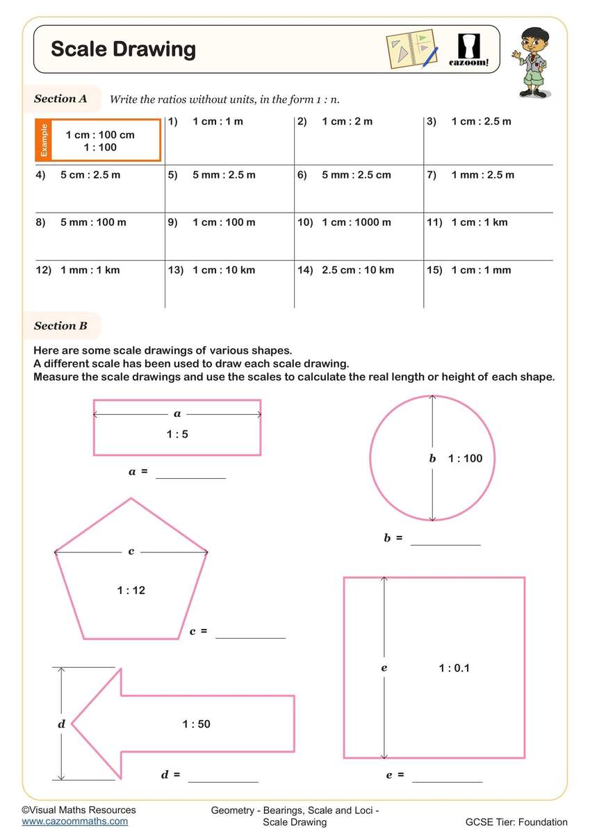 Printable 7th Grade Scale Factor Worksheets