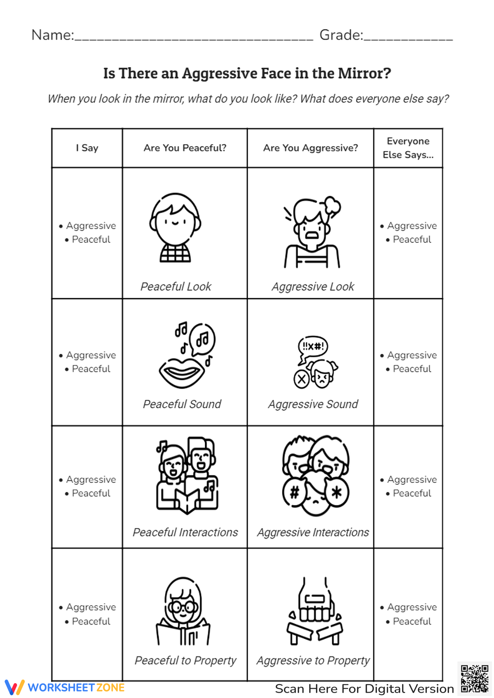 Self Control Worksheets Printable Self Control Worksheets Printable