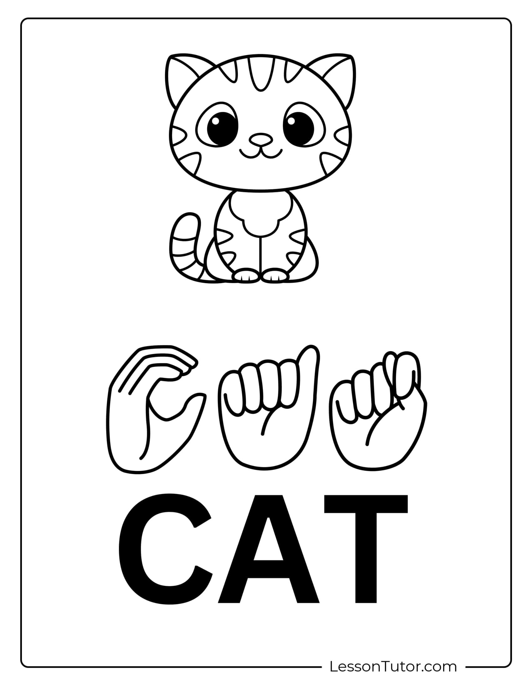 Sign Language ASL Animals Free Coloring Pages PDF Printables And Worksheets Lesson Tutor Sign Language ASL Animals Free Coloring Pages PDF Printables And Worksheets Lesson Tutor