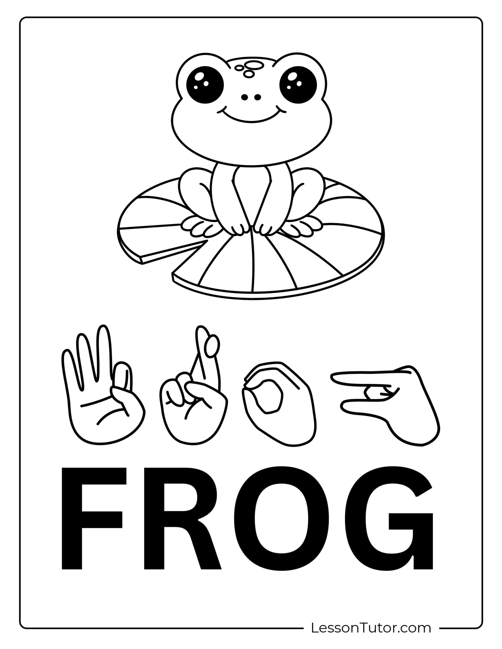 Sign Language ASL Animals Free Coloring Pages PDF Printables And Worksheets Lesson Tutor